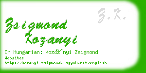 zsigmond kozanyi business card